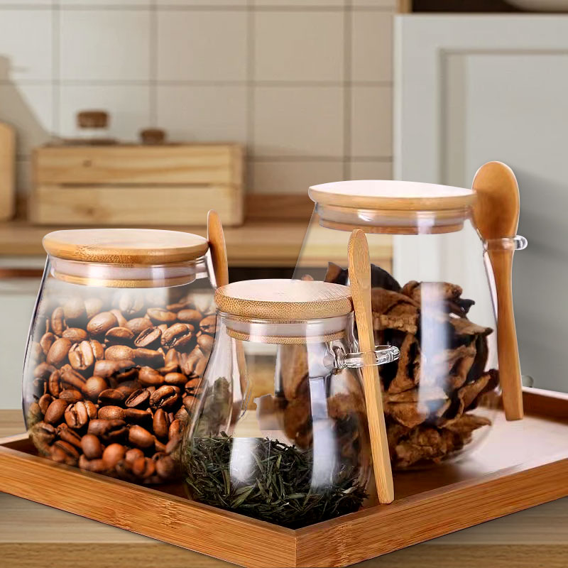 Coffee Tea And Sugar Canister Set - Barattolo di vetro sigillato da 34