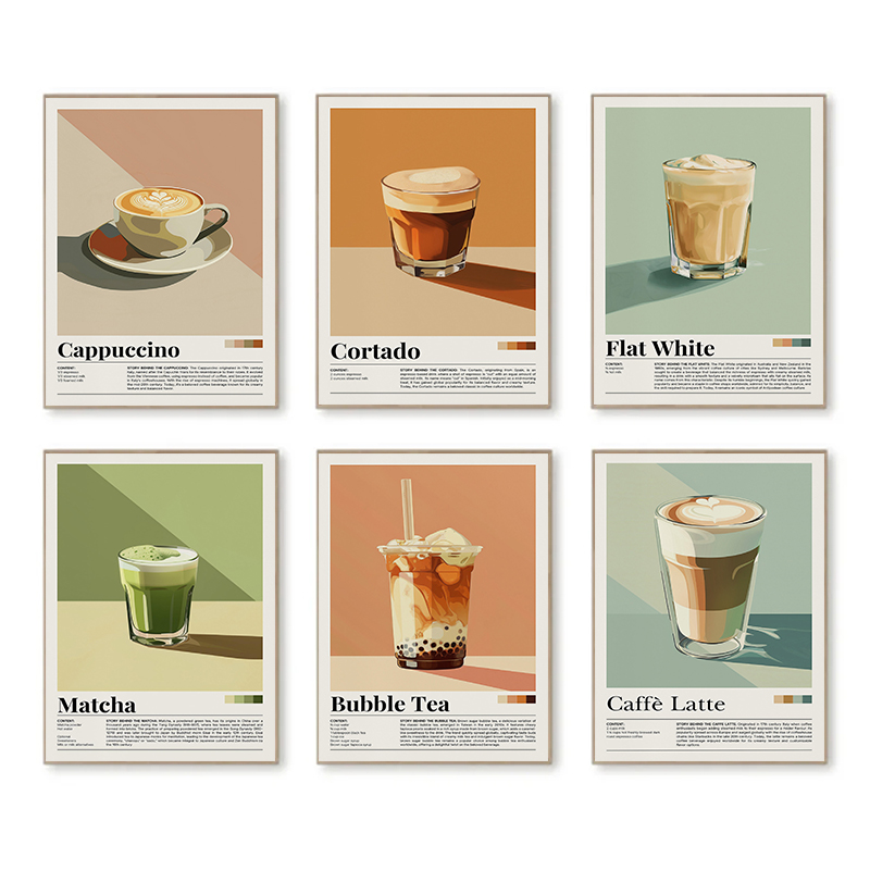 Coffee Tea Poster - Poster vintage per bevande al caffè