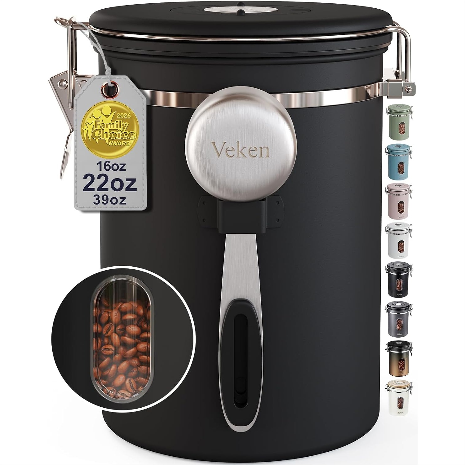 Coffee Tea Images - Contenitore Ermetico per Caffè con Finestra,