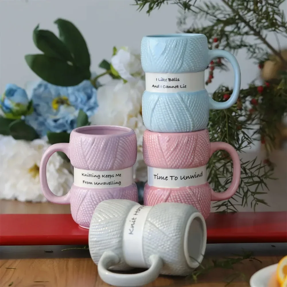 Coffee Tea Knits - Tazza da caffè in ceramica stile