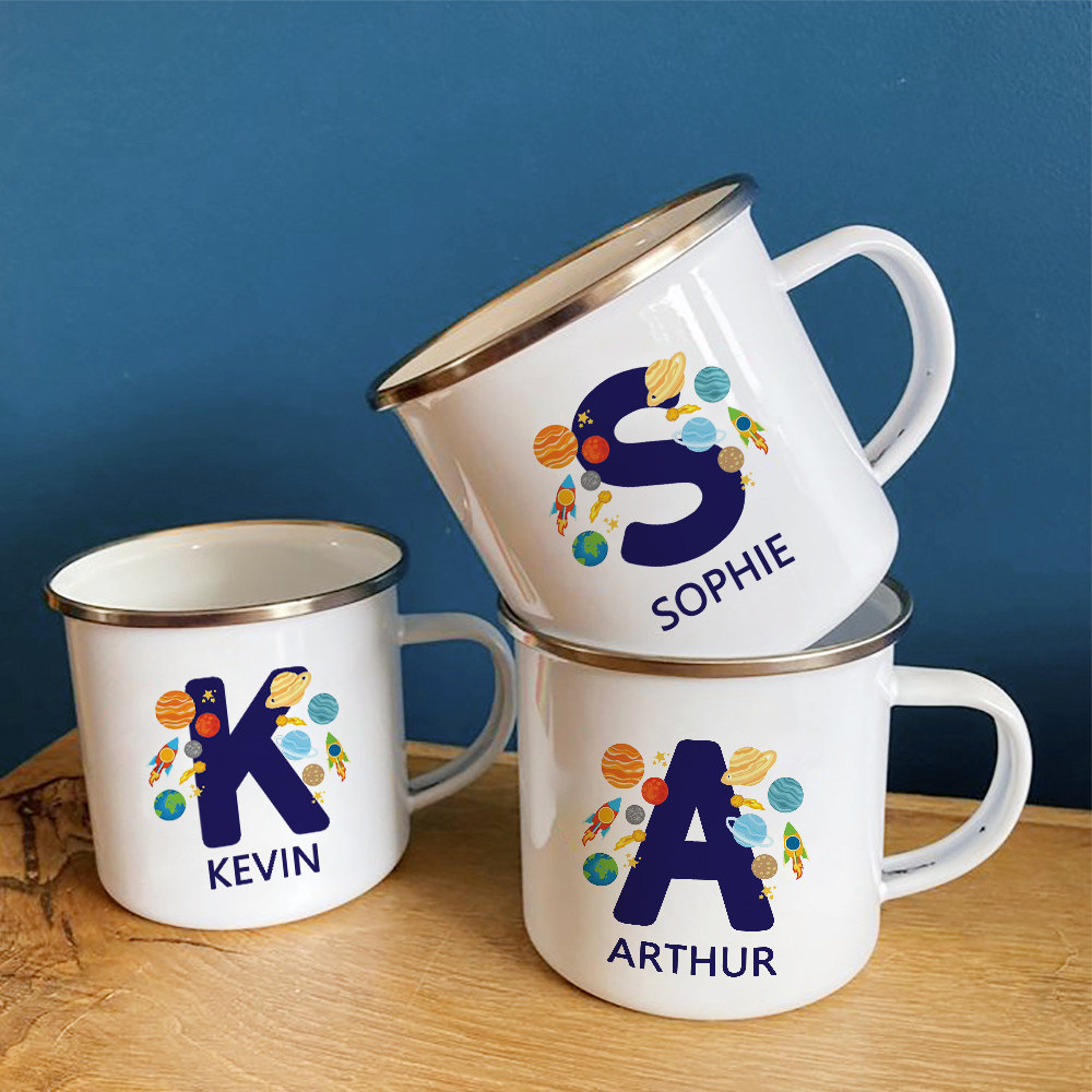 Coffee Tea Name - Tazza personalizzata per bambini Lettera spaziale