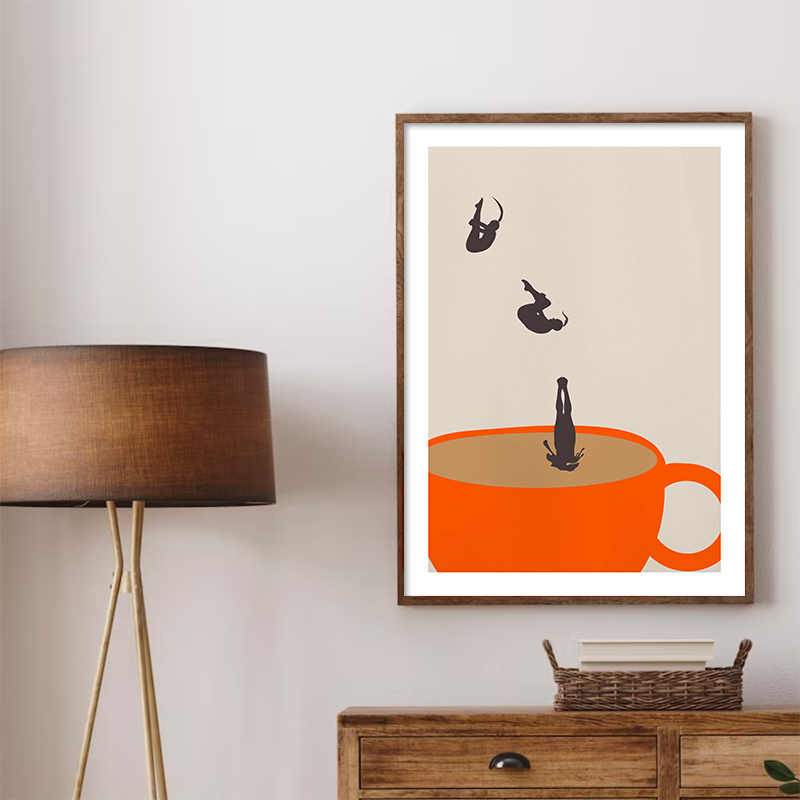 Coffee Tea Poster - Funny Girl Coffee Tea Cup meditazione