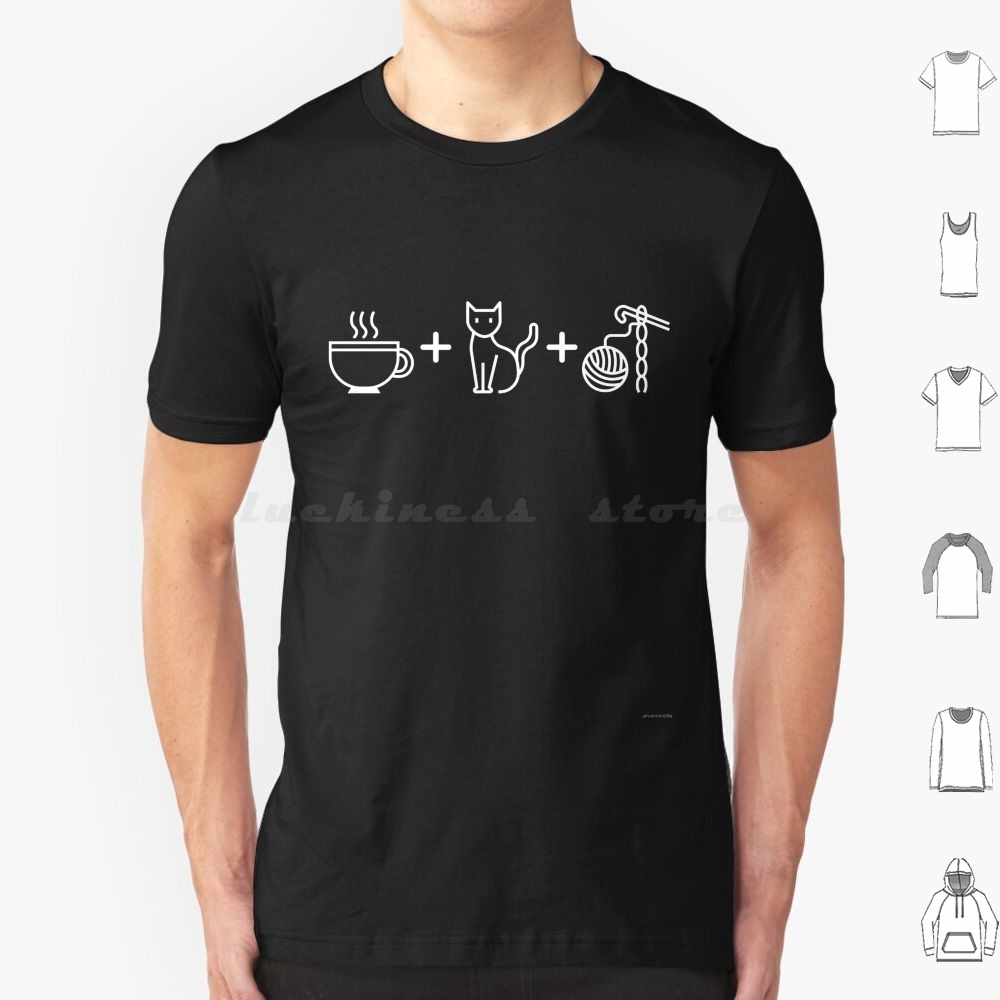 Coffee Tea Knits - Caffè, Gatti e Uncinetto-Nero T Shirt