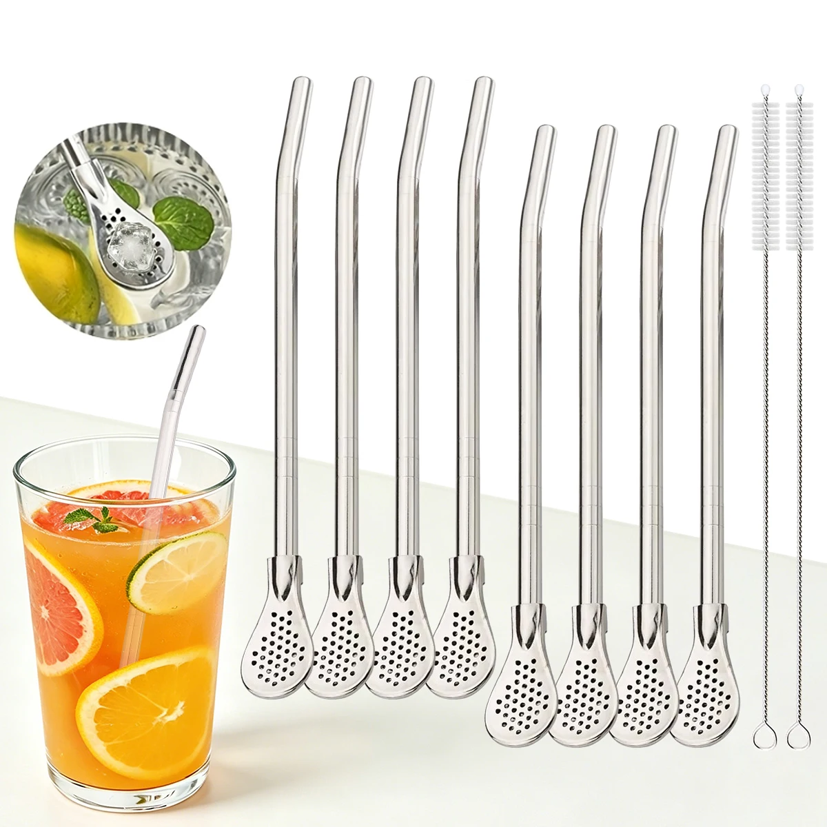 Coffee Tea And Sugar Canister Set - Set di 8 Cannucce Filtranti per