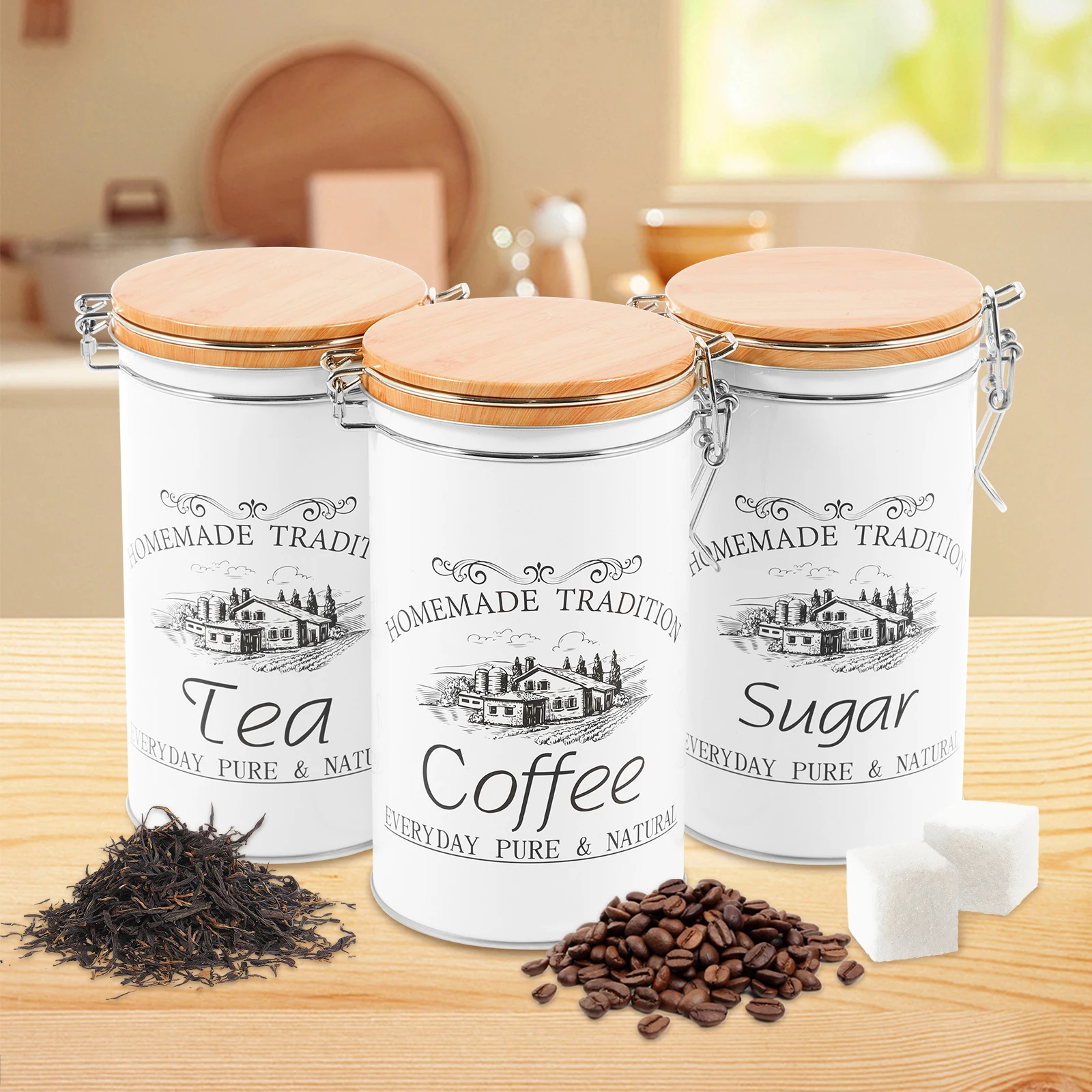Coffee Tea And Sugar Canister Set - 3 pz/set tè caffè contenitori di