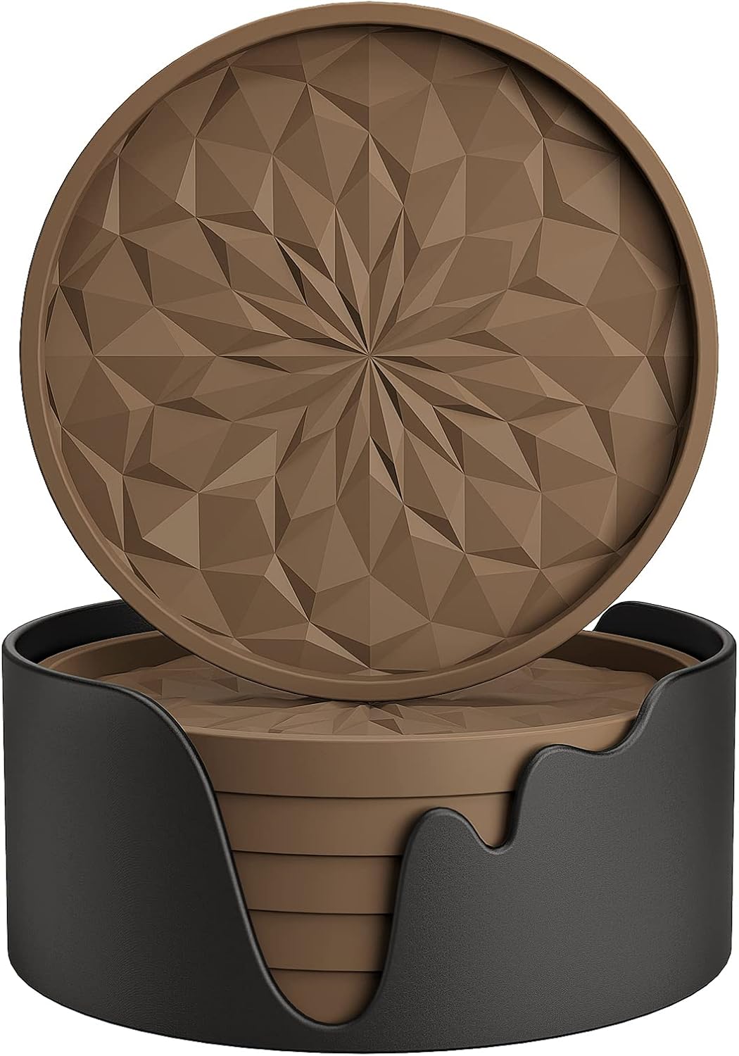 Coffee Tea Images - Sottobicchieri in silicone con supporto, confezione