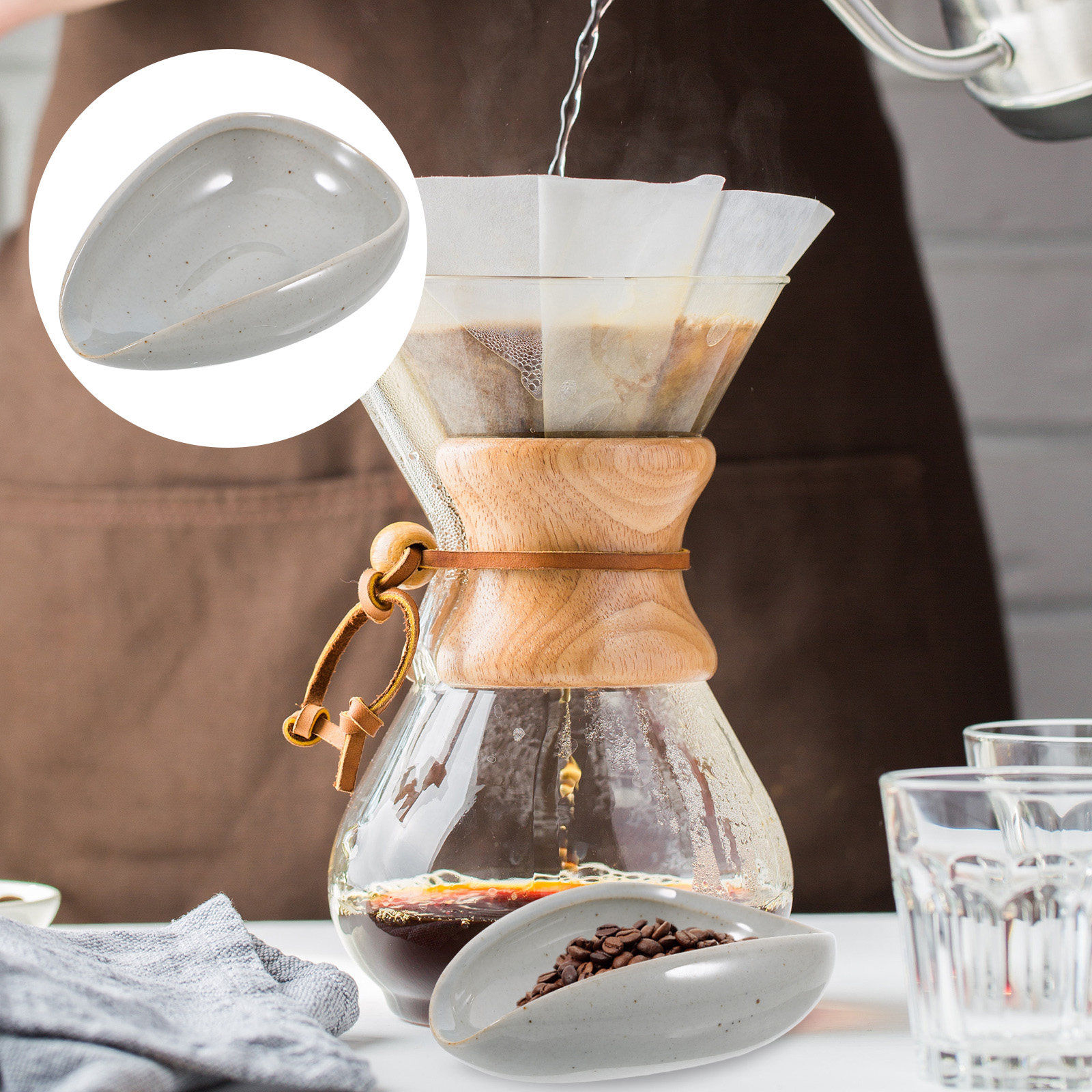 Coffee Leaves Tea - Vassoio Dosatore in Ceramica Premium per