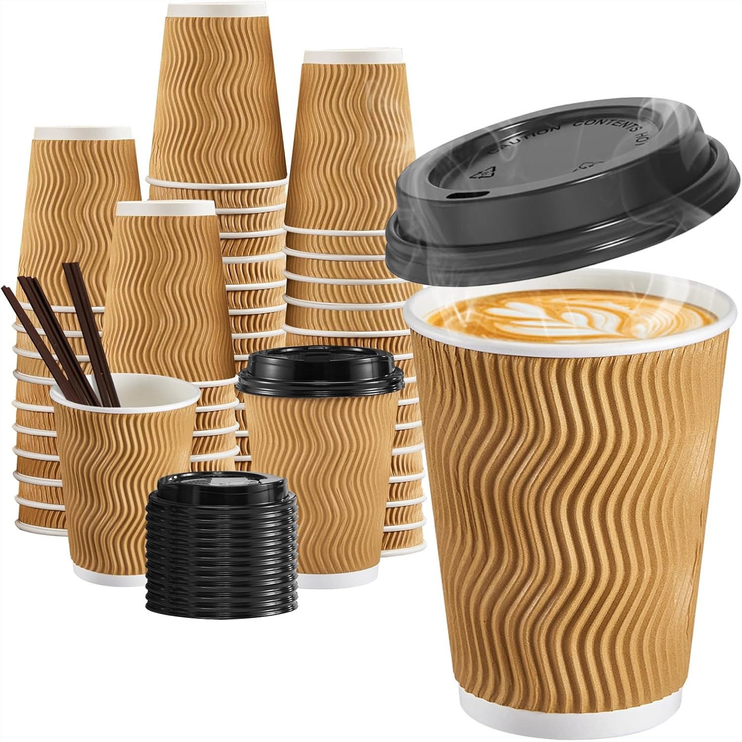 Coffee Tea Images - Bicchieri da caffè da 12 oz,