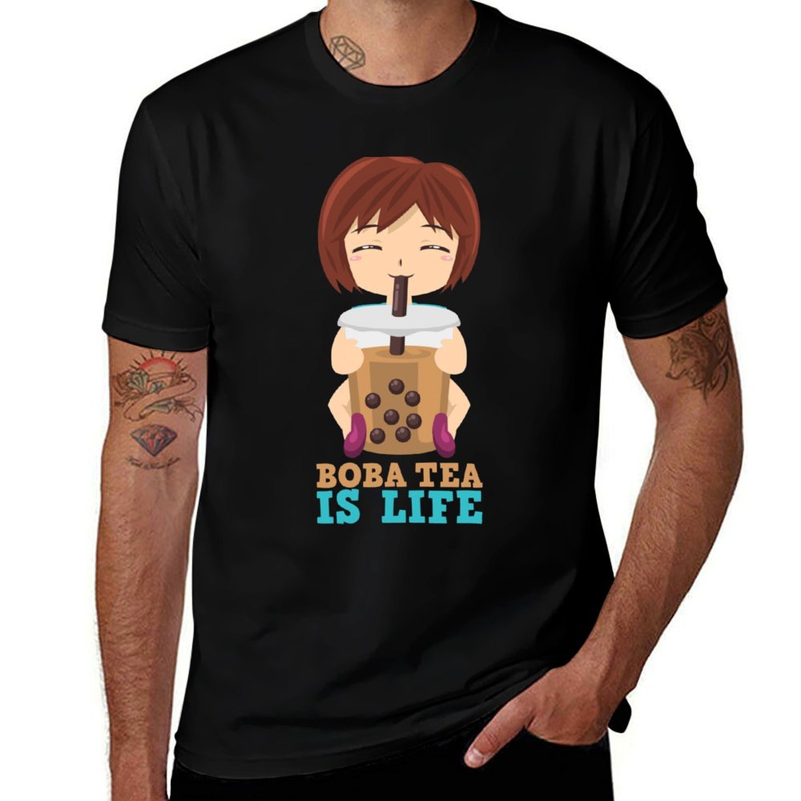Coffee Tea Knits - T-shirt Boba Tea is Life /