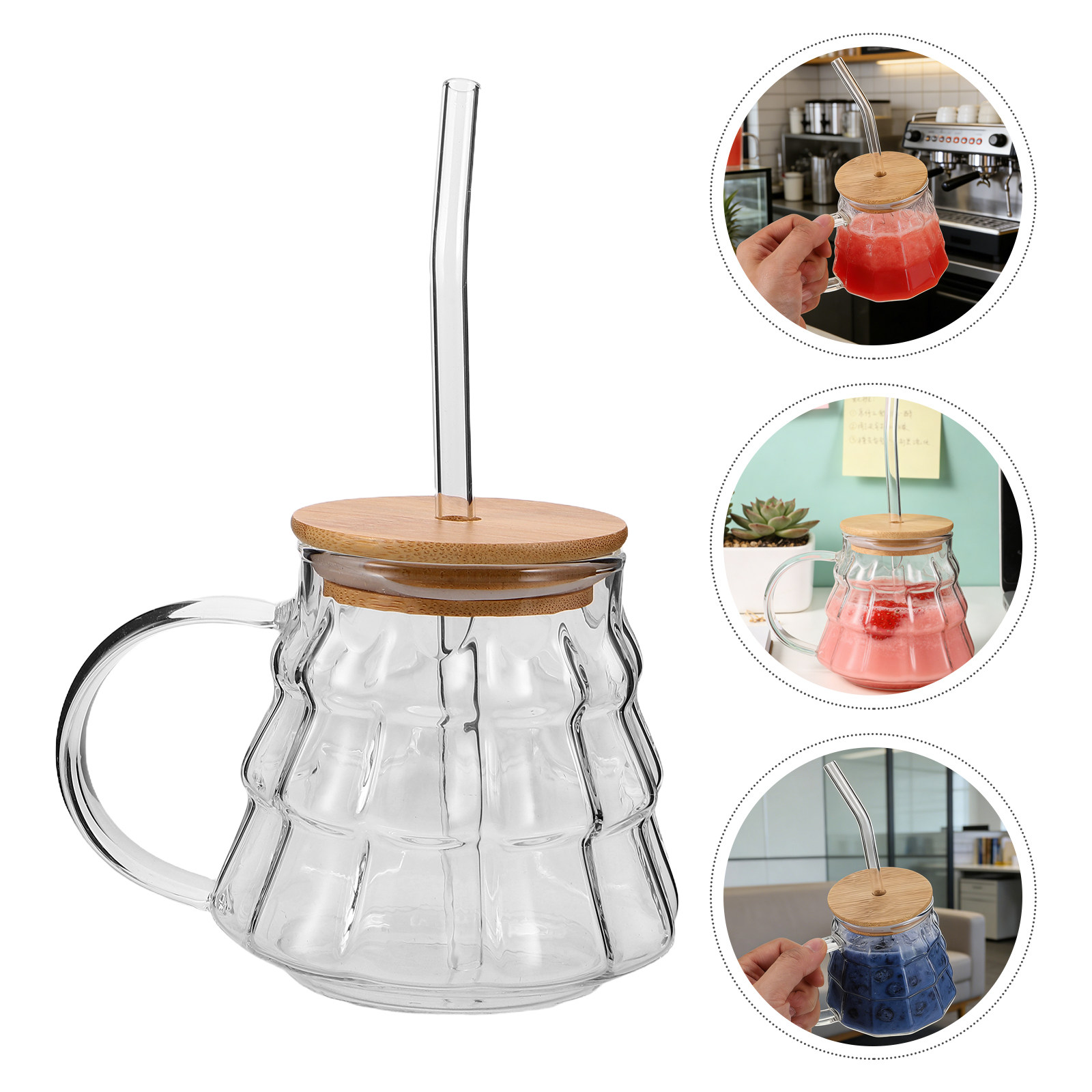 Coffee Tea Tumbler - Tazza in Vetro Borosilicato Trasparente per