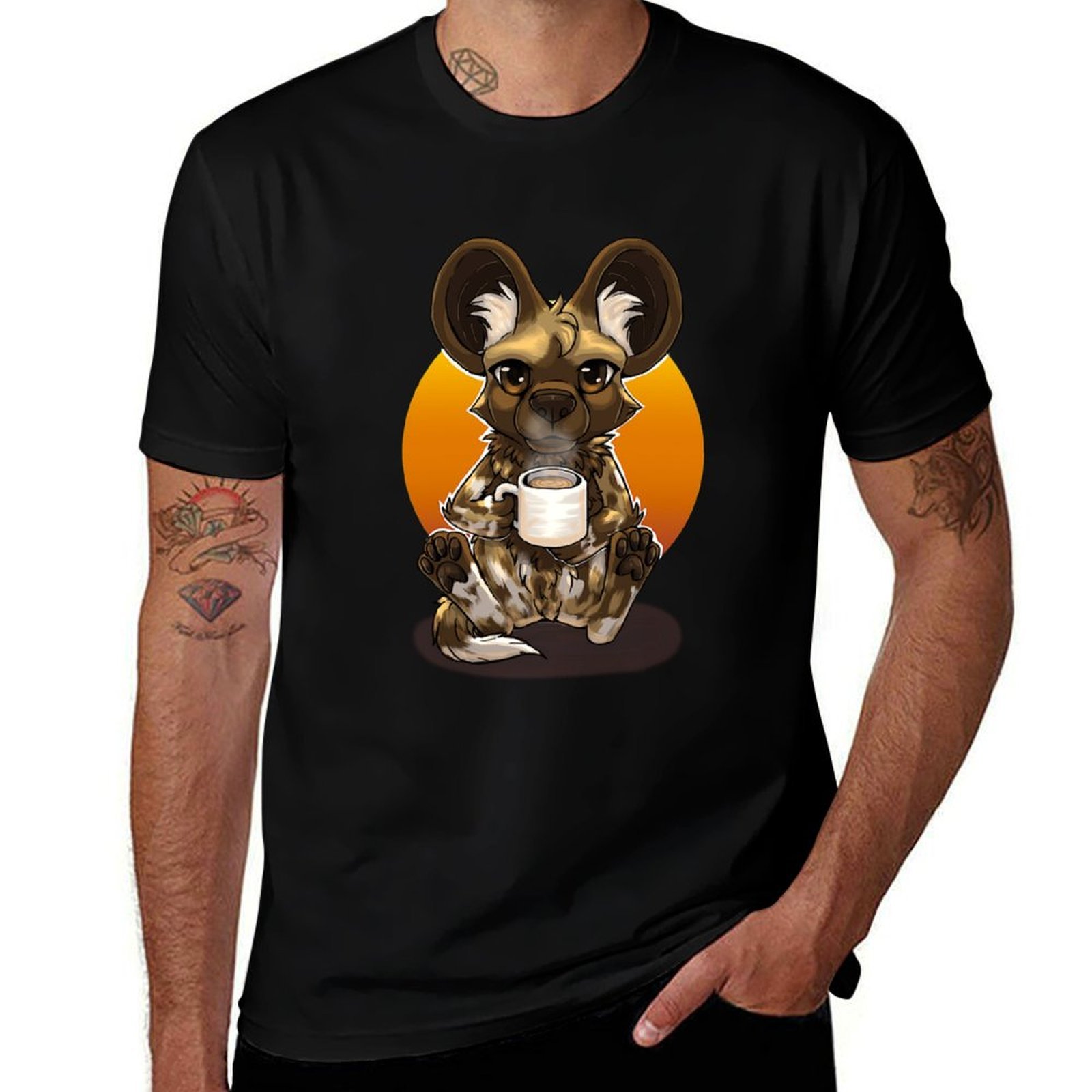 T-shirt African Wild Dog Tea o - Coffee Tea Knits recensione e prezzo