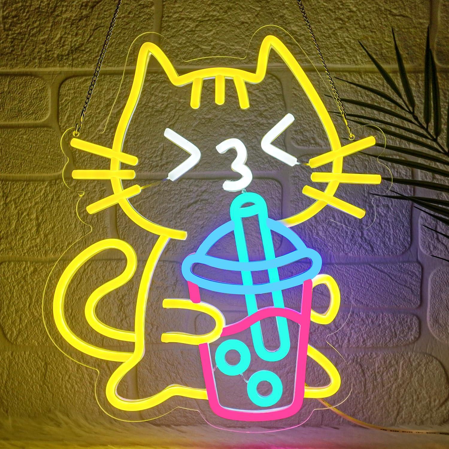 Insegna al Neon a Forma di Gat - Coffee Tea Neon Sign recensione e prezzo