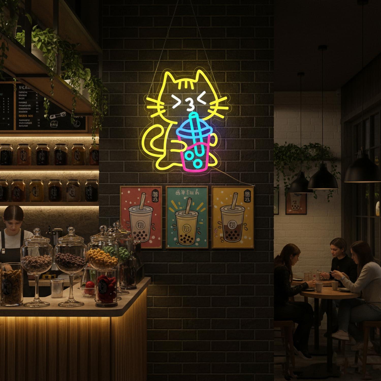 Insegna al Neon a Forma di Gat - Coffee Tea Neon Sign recensione e prezzo