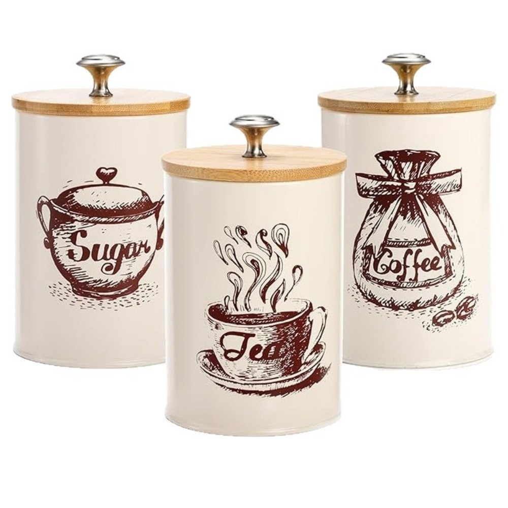 Set di 3 Contenitori in Metall - Coffee Tea And Sugar Canister Set recensione e prezzo