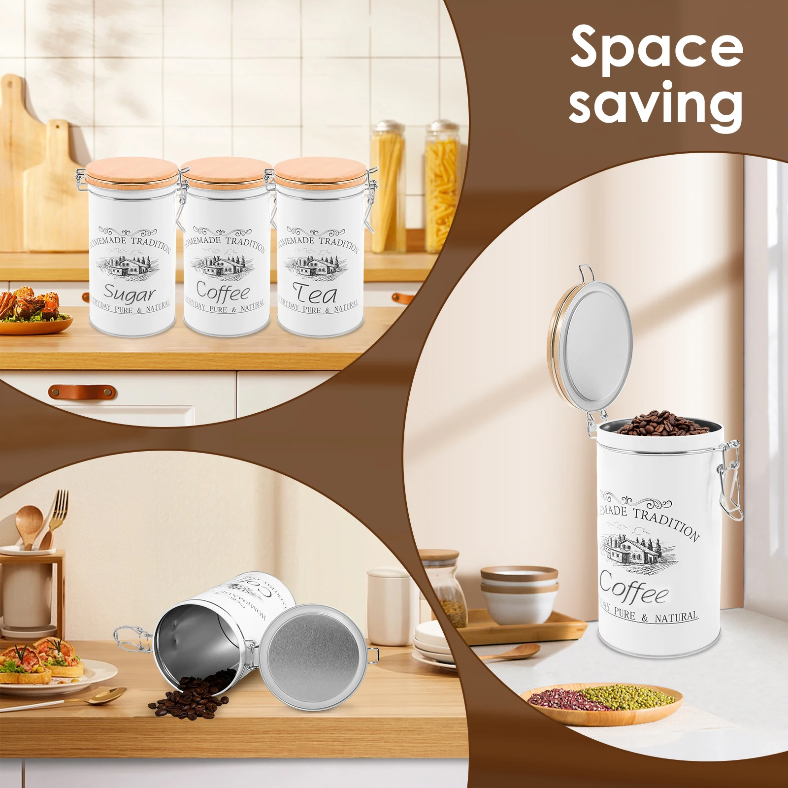 Set di 3 Barattoli in Metallo  - Coffee Tea And Sugar Canister Set recensione e prezzo